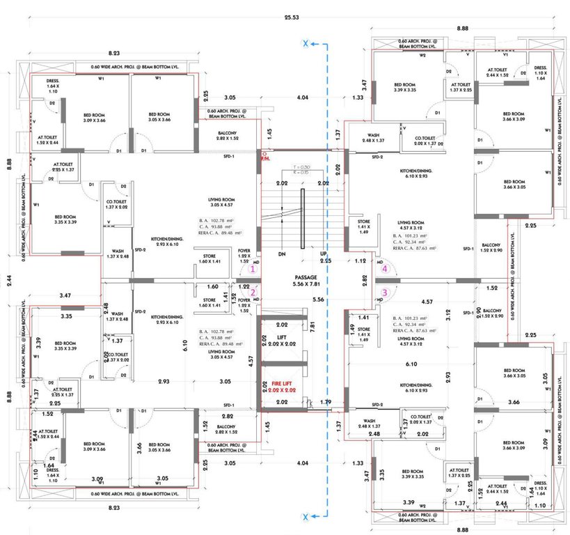 siddhi vinayak elements phase 2 Block F Cluster Plan From 2nd To 10th Floor