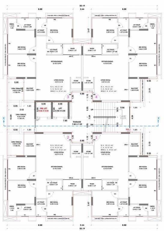 siddhi vinayak elements phase 2 Block G Cluster Plan For 2nd Floor