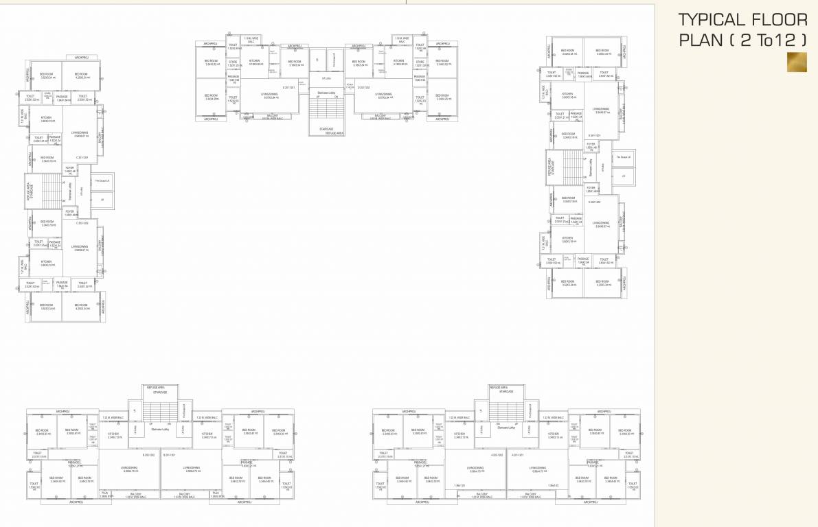 inspera A To E Cluster Plan From 2nd To 12th Floor