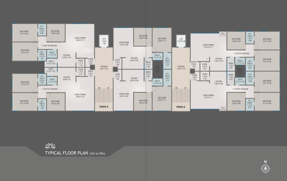  aadikara enclave A To C Typical Cluster Plan