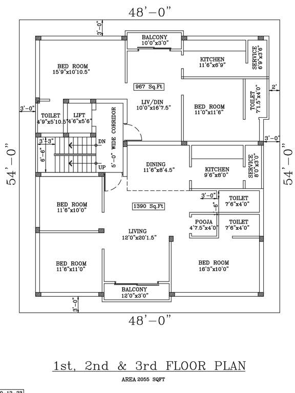  natraj flats Natraj Flats Cluster Plan from 1st to 3rd Floor
