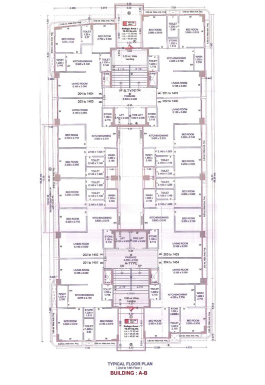  prime Block A And B Cluster Plan from 1st to 14th Floor