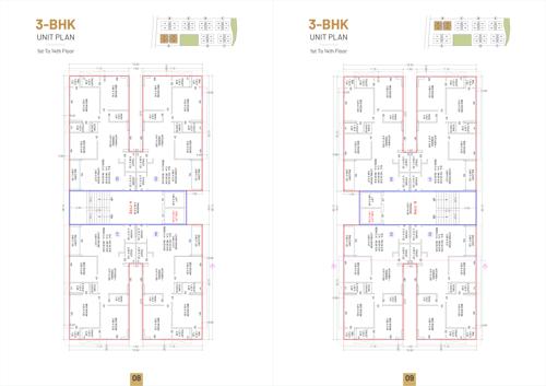 Block A And B Cluster Plan from 1st to 14th Floor meera-heights Block A And B Cluster Plan from 1st to 14th Floor