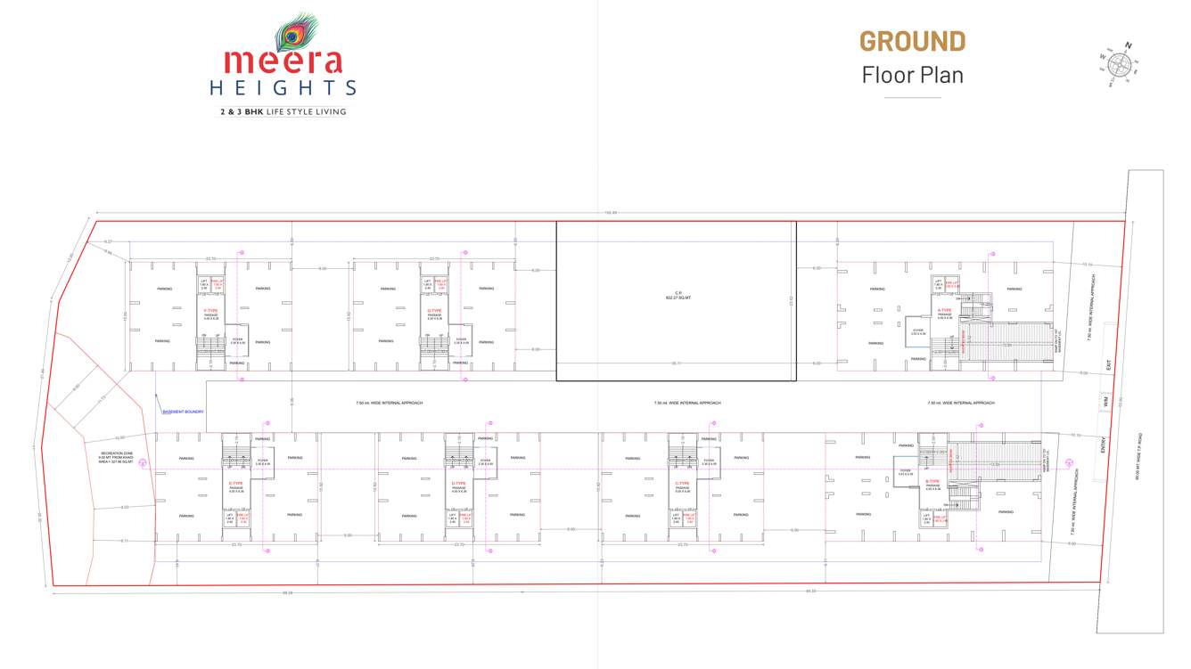 meera heights Block A To G Cluster Plan for ground Floor