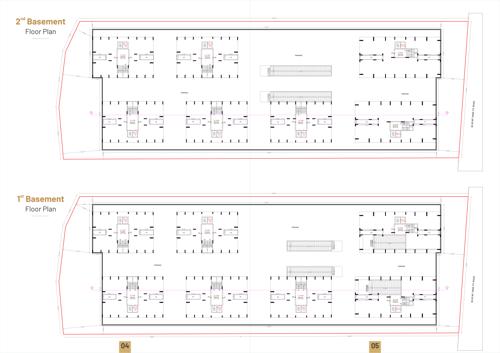 Block A To G Cluster Plan from 1st to 2nd Basement Floor meera-heights Block A To G Cluster Plan from 1st to 2nd Basement Floor