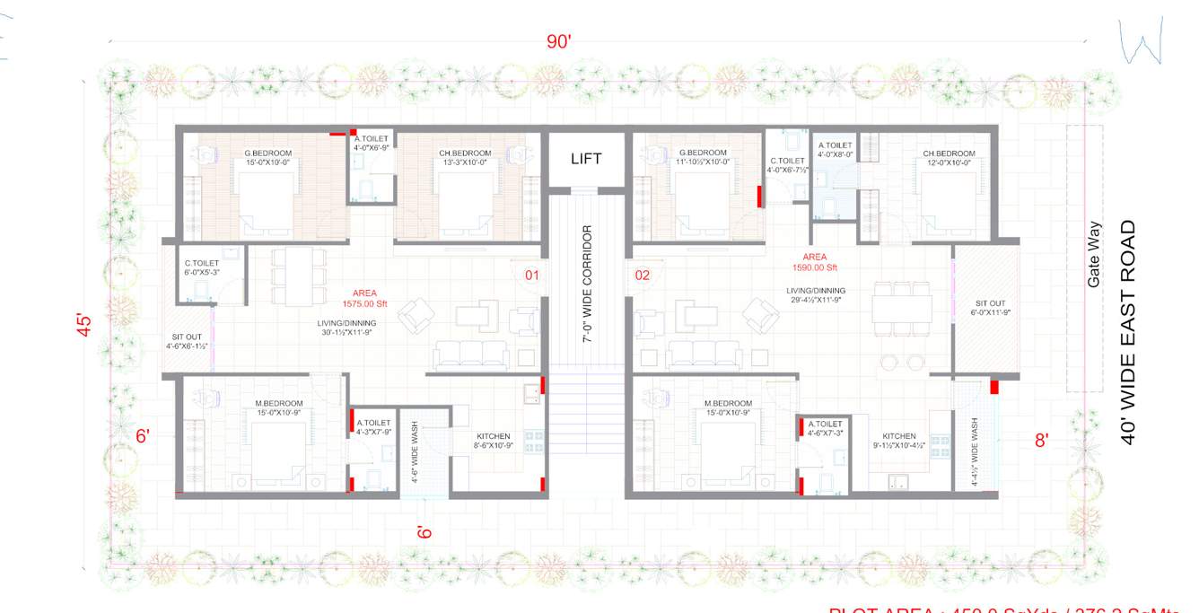  aranya homes Aranya Homes Cluster Plan from 1st to 4th Floor