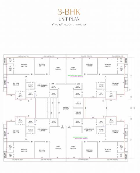 A Cluster Plan From 1st To 10th Floor serenity-homes A Cluster Plan From 1st To 10th Floor