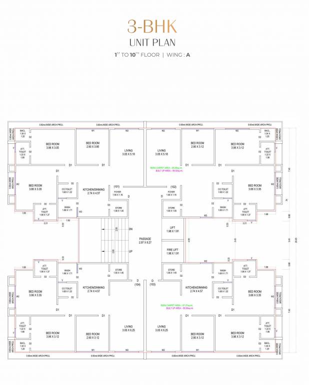  serenity homes A Cluster Plan From 1st To 10th Floor