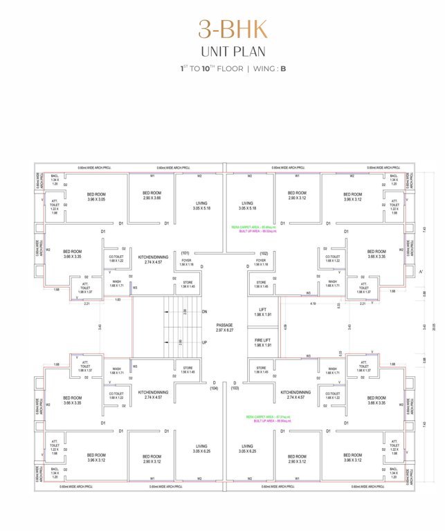  serenity homes B Cluster Plan From 1st To 10th Floor