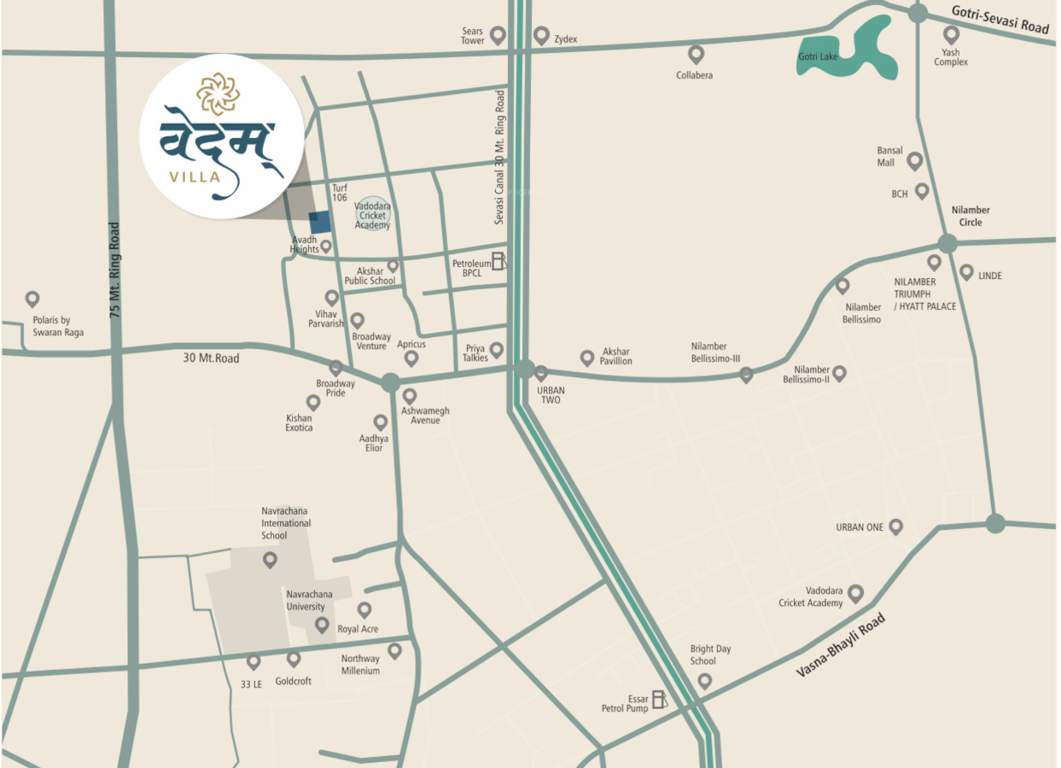  vedam villa Location Plan