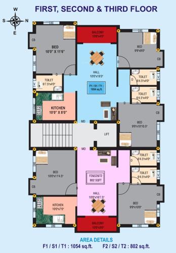 sri-ganapathy-apartments Sri Ganapathy Apartments Cluster Plan from 1st to 3rd Floor