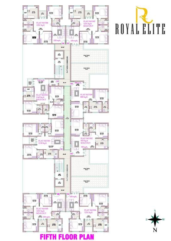  elite Royal Elite Cluster Plan for 5th Floor