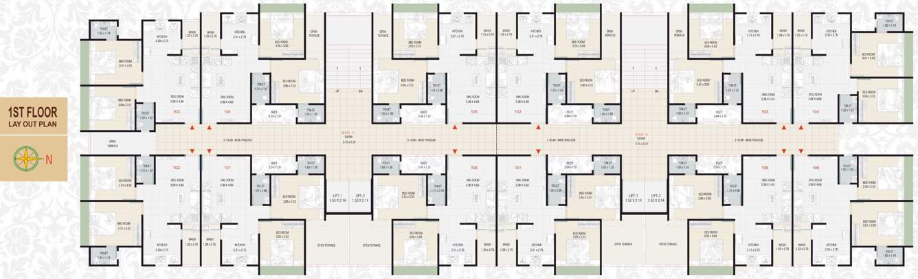  copper 84 A, B Cluster Plan For 1st Floor