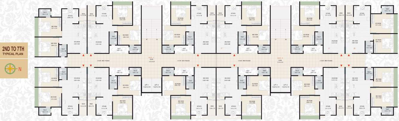  copper 84 A, B Cluster Plan From 2nd To 7th Floor