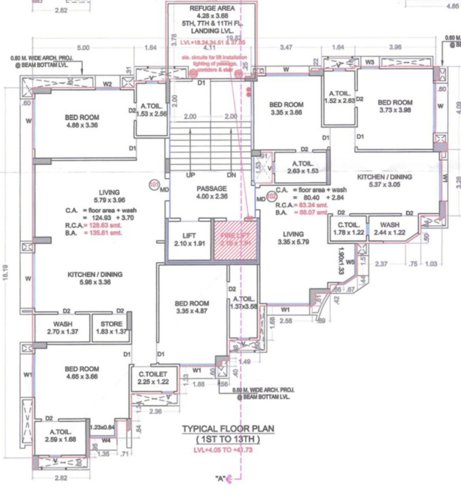  burj Burj Cluster Plan from 1st to 13th Floor