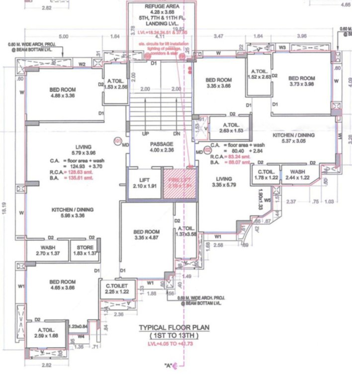  burj Burj Cluster Plan from 1st to 13th Floor