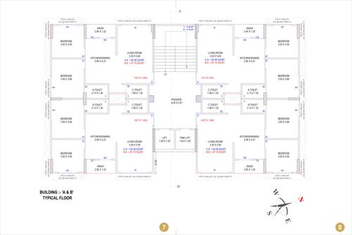 Block A And B Cluster Plan for Typical Floor laxmimantra-heritage Block A And B Cluster Plan for Typical Floor