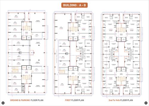  iconic-shivant Block A And B Cluster Plan from 1st to 14th Floor