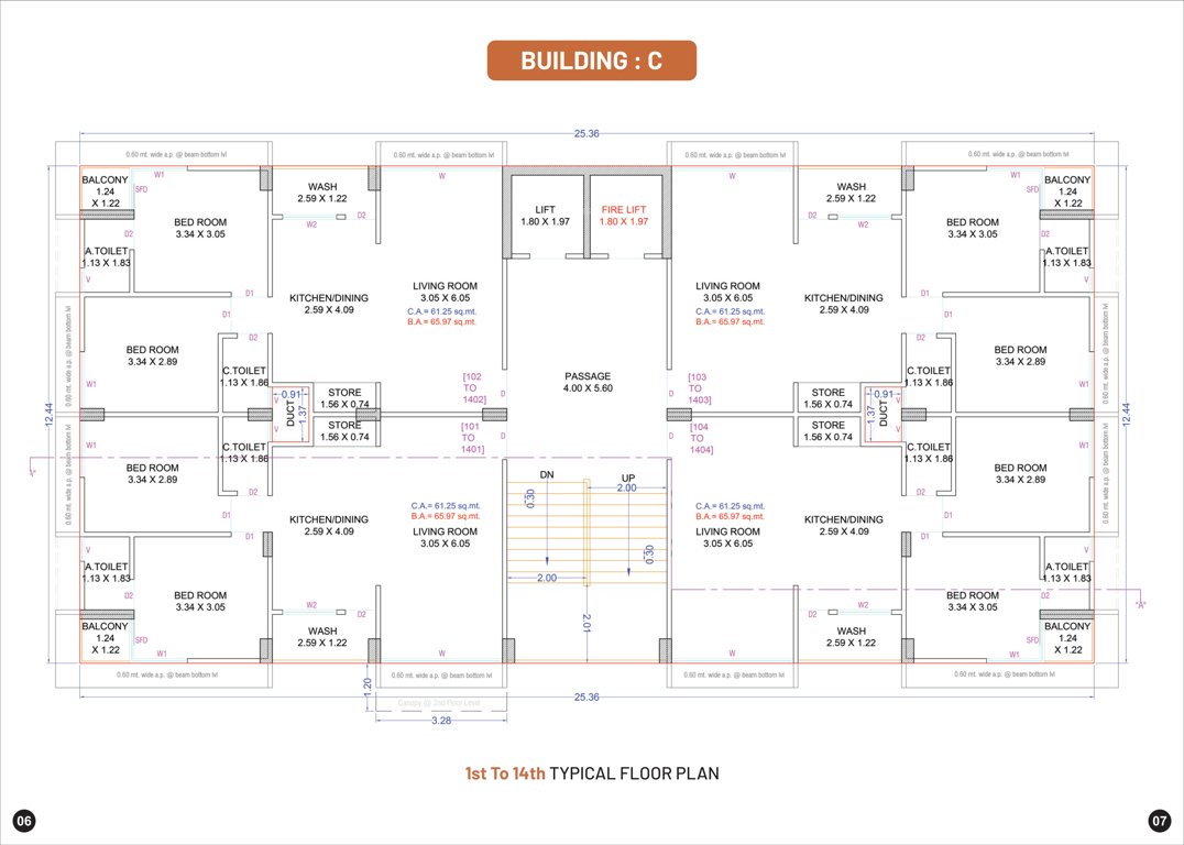  iconic shivant Block C Cluster Plan from 1st to 14th Floor