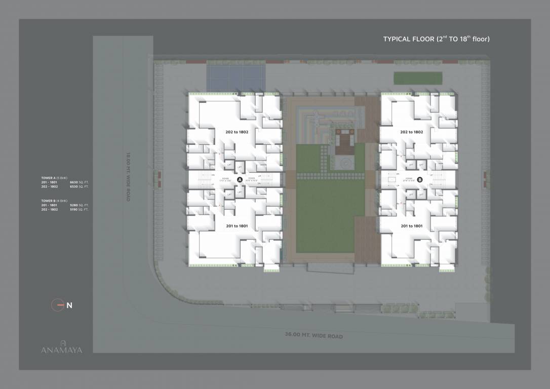  anamaya Block A And B Cluster Plan from 2nd to 18th Floor