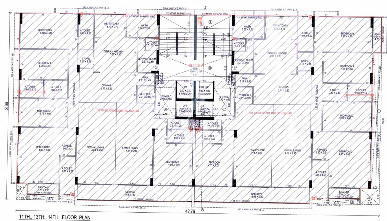  anamaya Block A Cluster Plan from 11th to 14th Floor