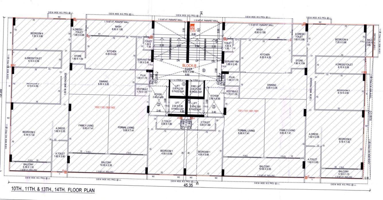  anamaya Block B Cluster Plan from 10th to 14th Floor