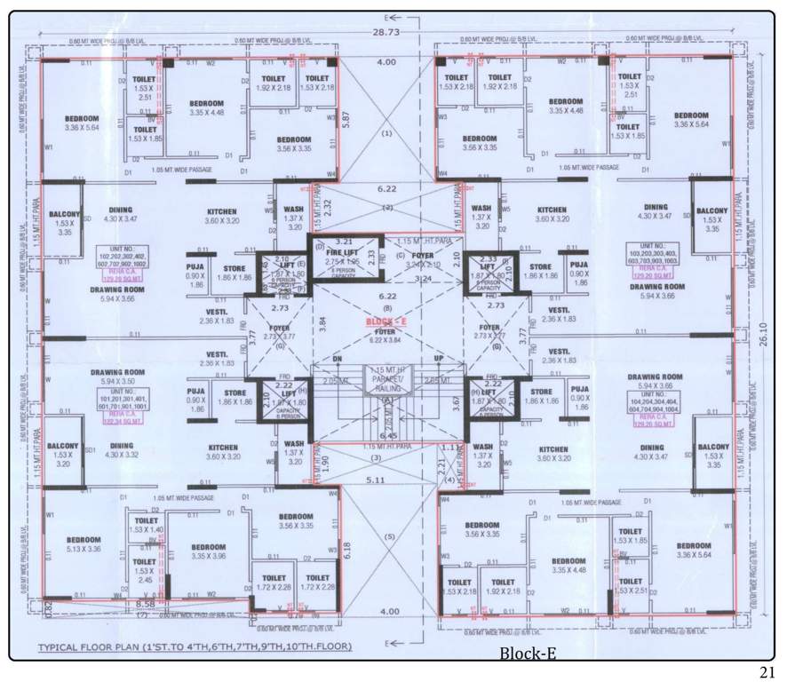  one51 E Cluster Plan From 1st To 10th Floor Except 5th & 8th Floor