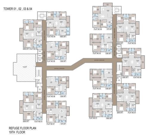  sree-nagari Tower 1 To 4 Cluster Plan for 19th Floor