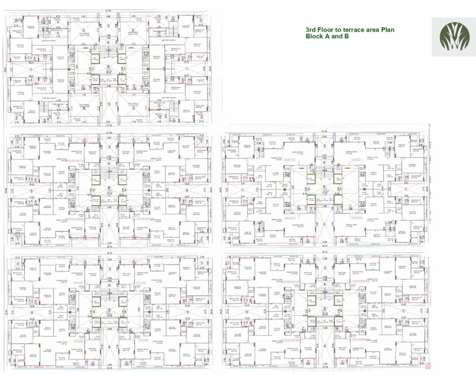  the grasslands A, B Cluster Plan From 3rd To Terrace Floor