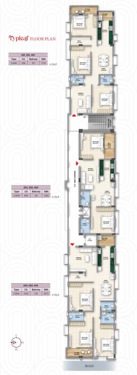 soobha Soobha Typical Floor Cluster Plan