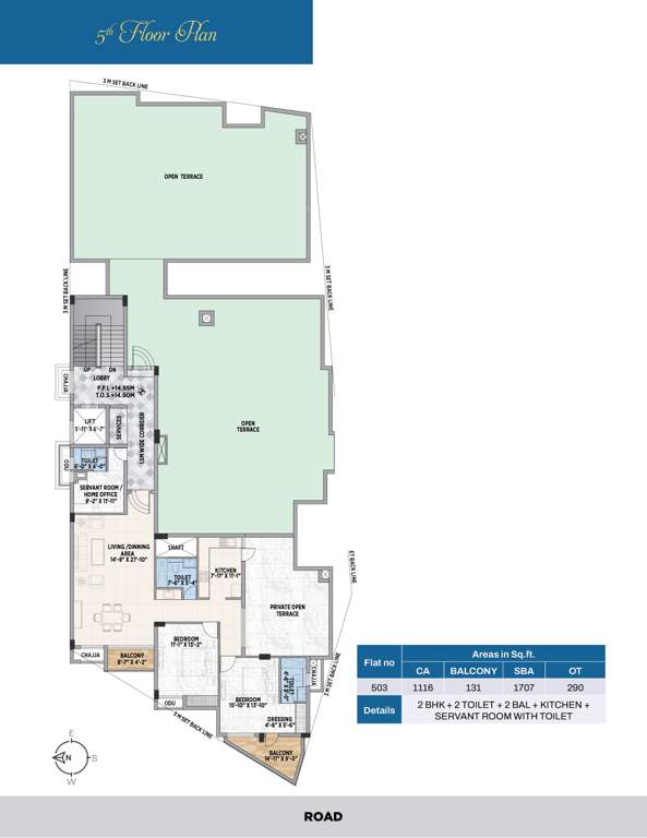  soobha mansion Soobha Mansion Cluster Plan For 5th Floor