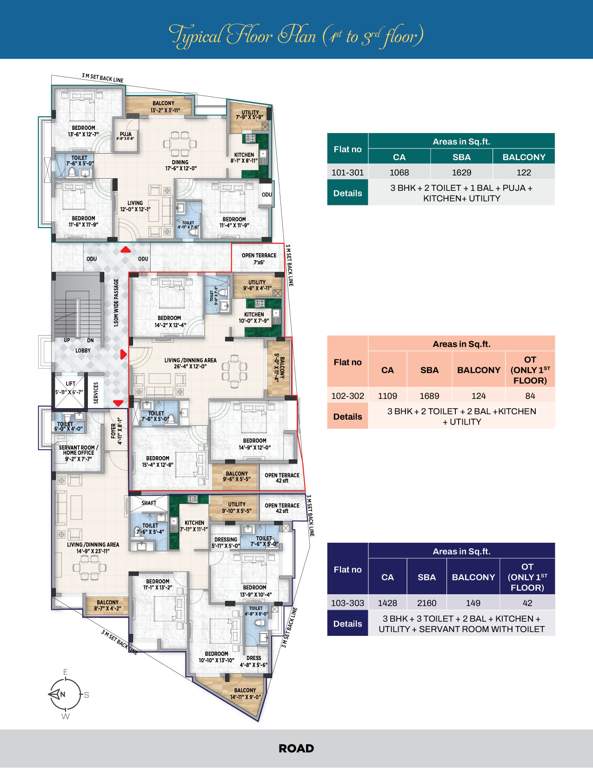  soobha mansion Soobha Mansion Cluster Plan From 1st To 3rd Floor