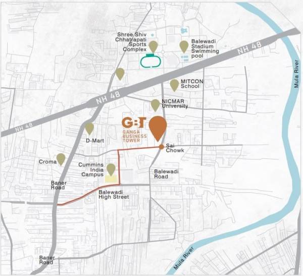  ganga-business-tower Location Plan