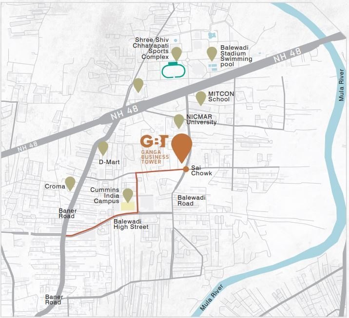  ganga business tower Location Plan
