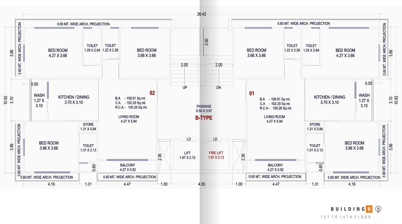  shivalik celebration Block B Cluster Plan from 1st to 14th Floor