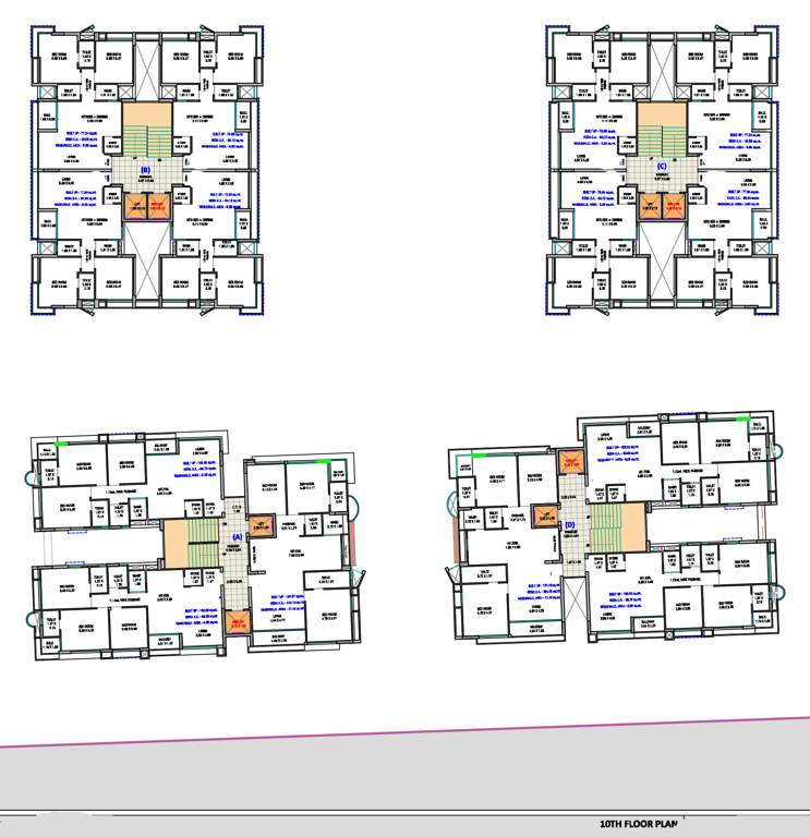 antariksh avenue A To D Cluster Plan For 10th Floor