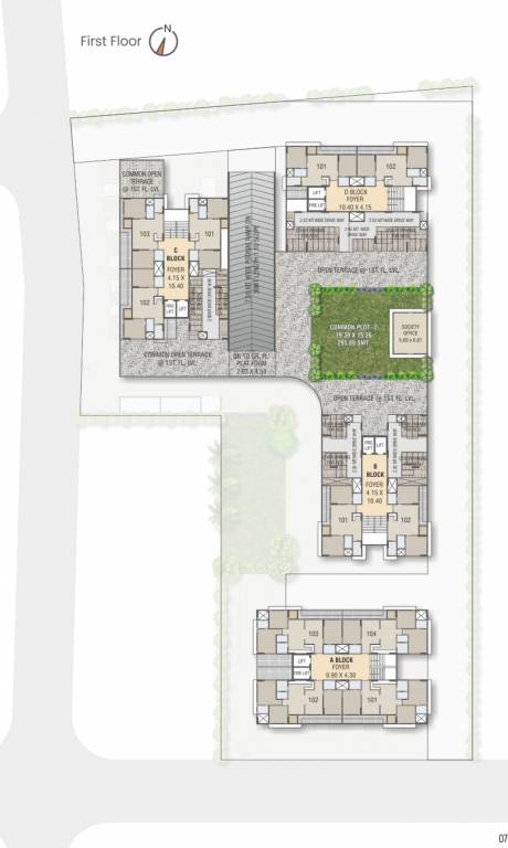  sparsh arham Block A To D Cluster Plan for 1st Floor