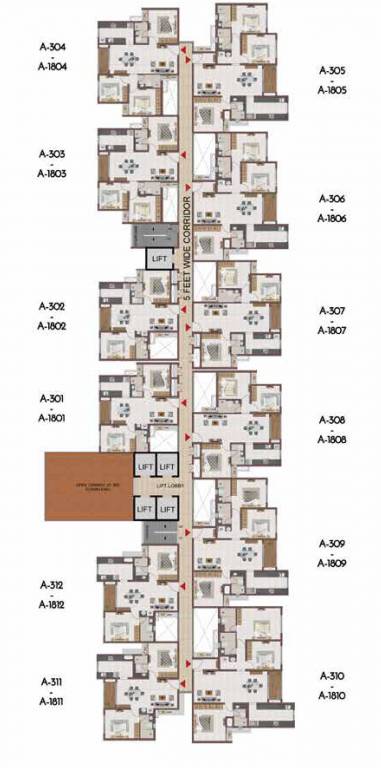suncity Block 1 Cluster Plan From 3rd To 18th Floor