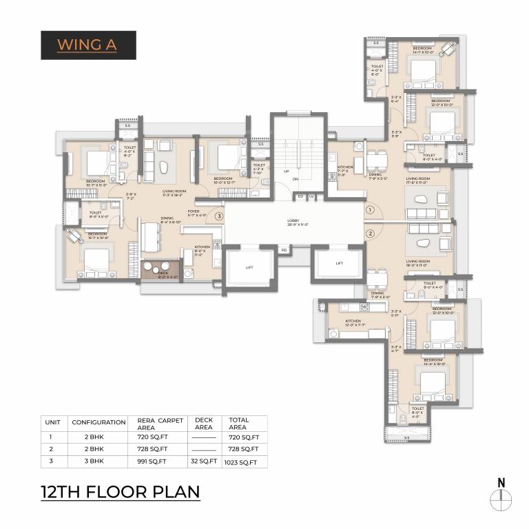  eden Wing A Cluster Plan for 12th Floor