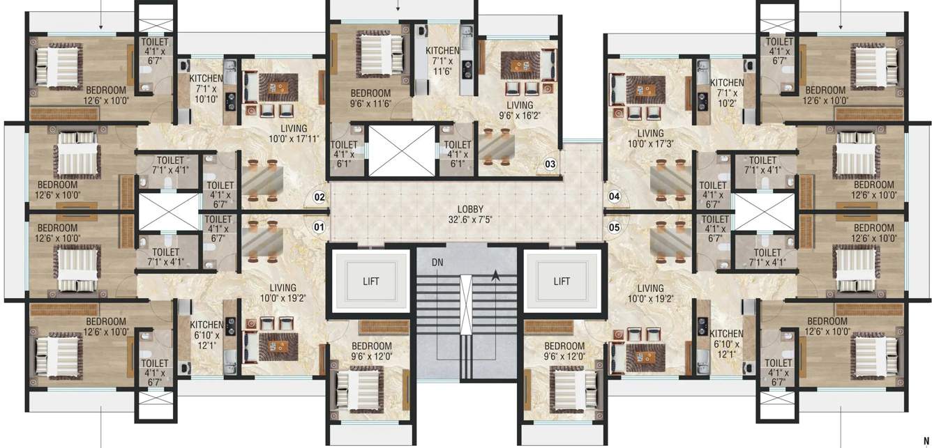  gold mist chsl Gold Mist CHSL Cluster Plan From 2nd To 4th, 6th To 8th Floor