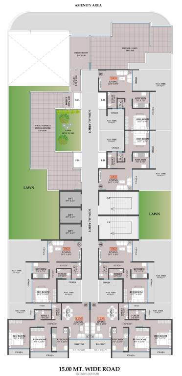  pushpak pride Pushpak Pride Cluster Plan for 2nd Floor