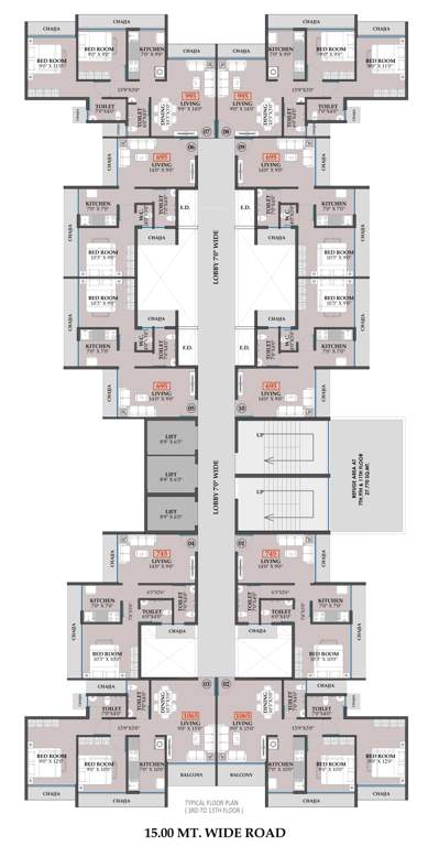  pushpak pride Pushpak Pride Cluster Plan from 3rd to 13th Floor