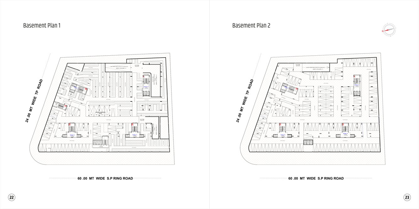  satva prime Block A To D Cluster Plan for Basement 1 And 2 Floor