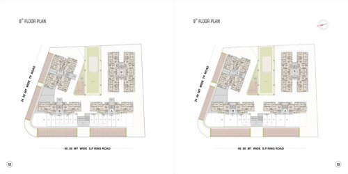  satva-prime Block A To D Cluster Plan from 8th to 9th Floor