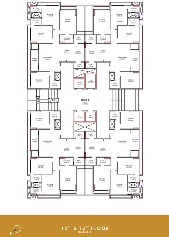  beverly heights B Cluster Plan From 12th To 13th Floor