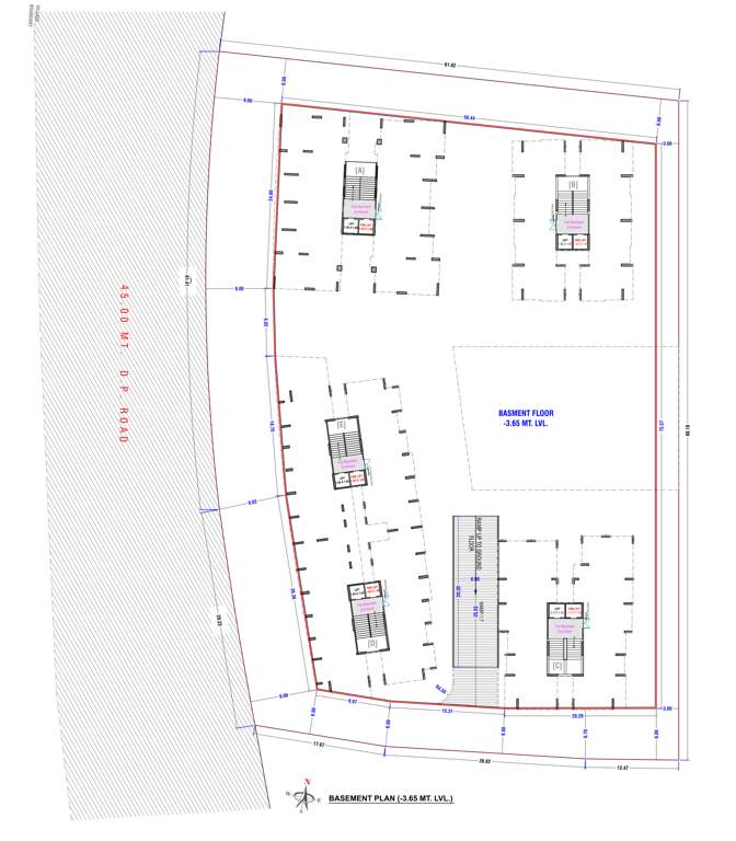 raj luxuria Block A,B,C,D,E Cluster Plan For Basement