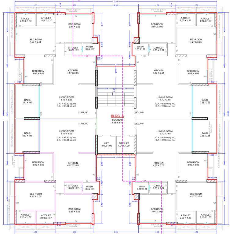  raj luxuria Block A Cluster Plan From 13th To 14th Floor