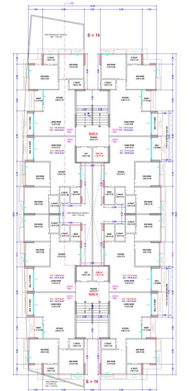  raj luxuria Block D And E Cluster Plan from 1st to 14th Floor