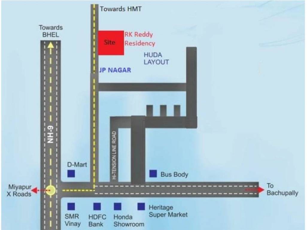 rk reddy residency block 2 Location Plan