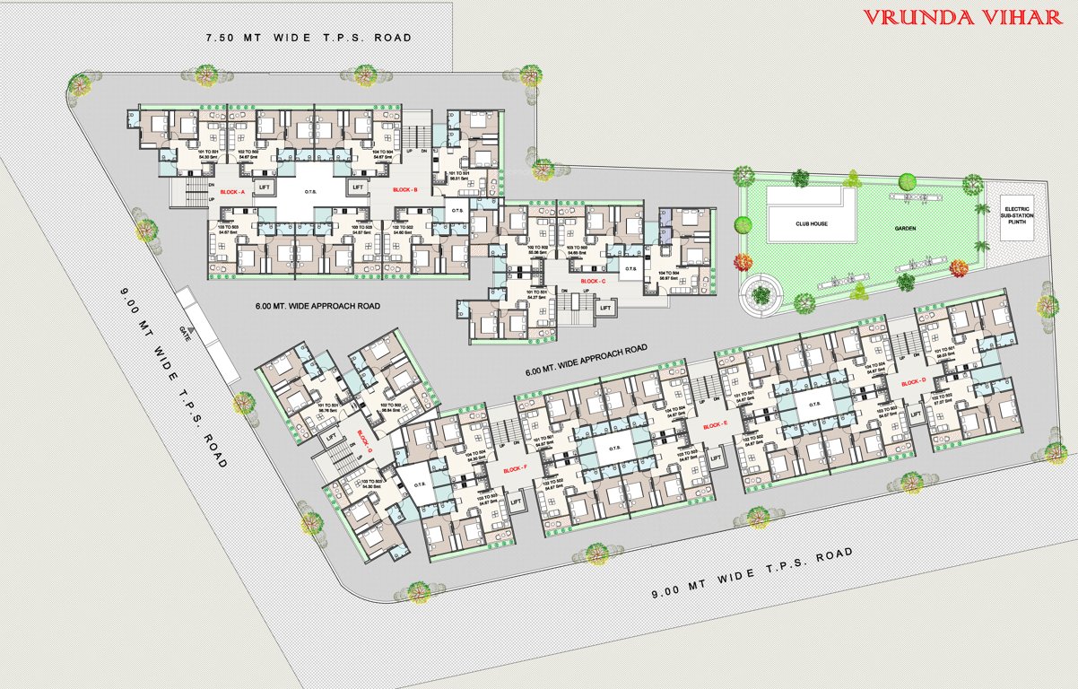  vrunda vihar Block A To G Cluster Plan for Typical Floor